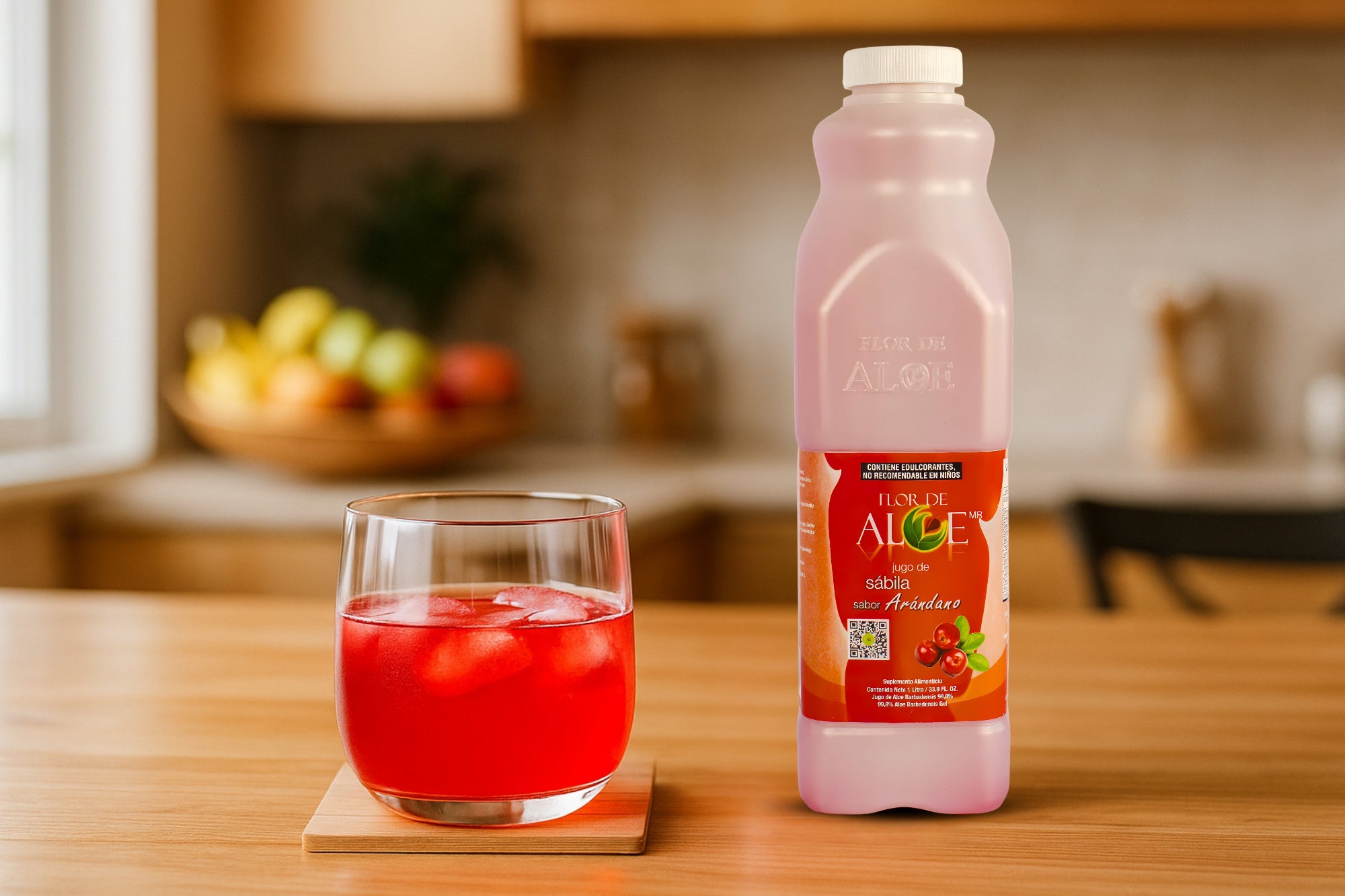 Jugo de Sábila sabor Arándano 99% Aloe Vera sin Azúcar 1 Litro | Flor de Aloe