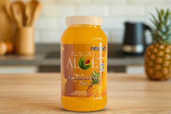 Pulpa de aloe vera sabor Piña sobre la mesa