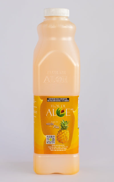 Jugo de Sábila sabor Piña 99% Aloe Vera sin Azúcar 1 Litro | Flor de Aloe