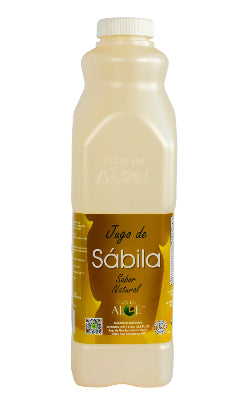 Botella de jugo de sábila aloe vera natural