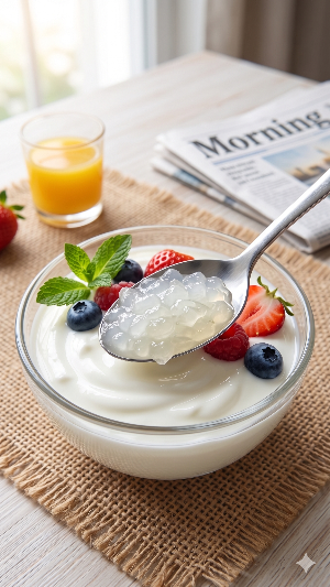Pulpa de aloe vera natural en yogurt