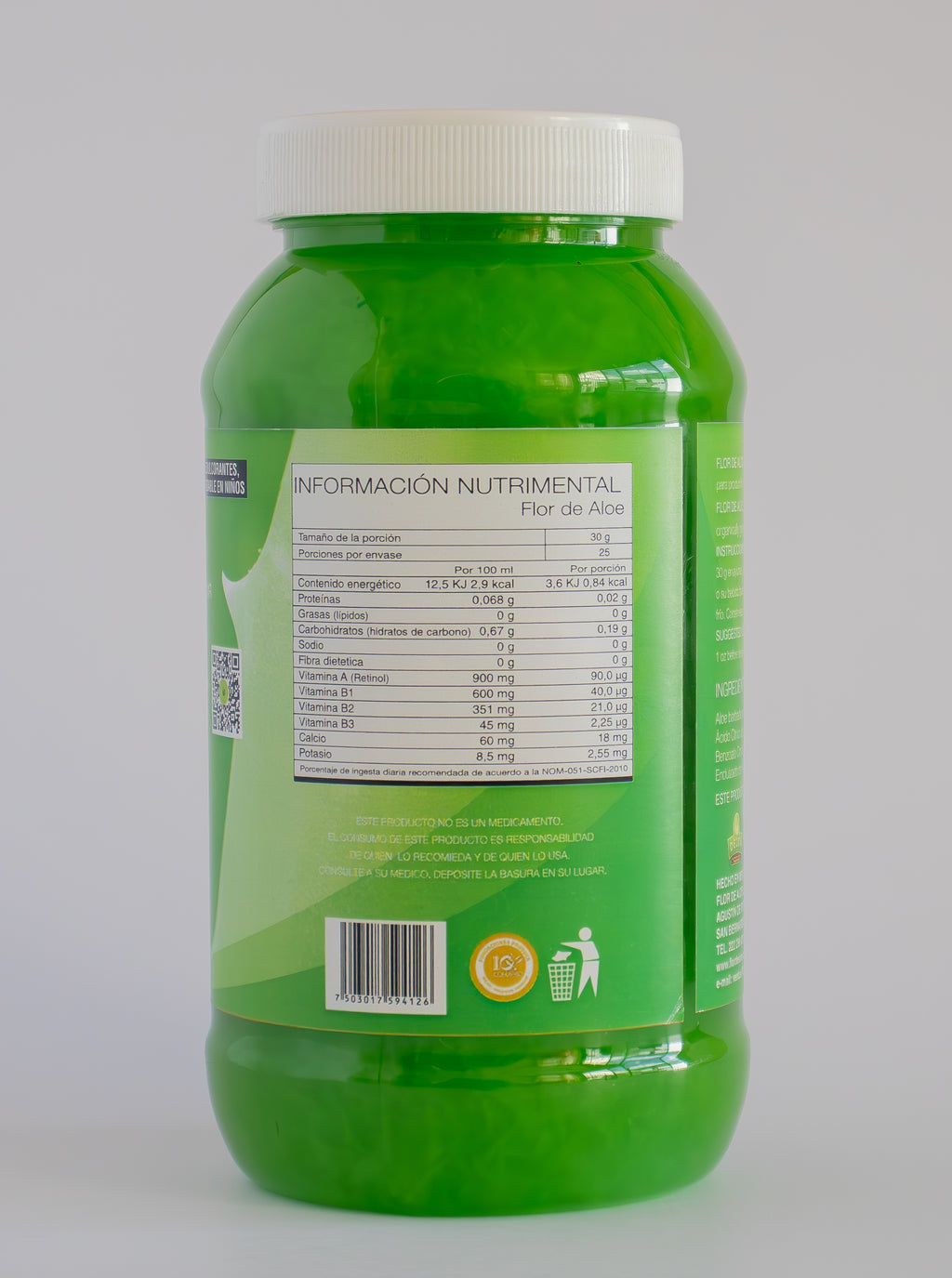 Pulpa de Aloe Vera Sabor Limón Sin Azúcar 99% Sábila | Flor de Aloe