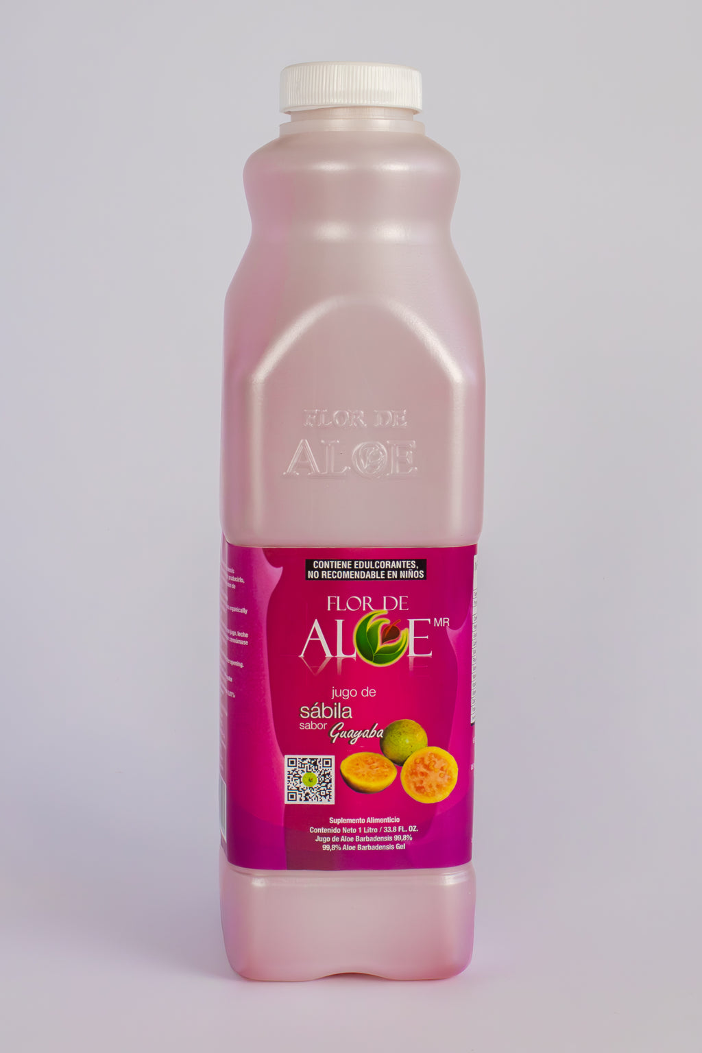 Jugo de Sábila sabor Guayaba 99% Aloe Vera sin Azúcar 1 Litro | Flor de Aloe