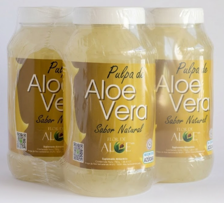 Pulpa Natural de Aloe Vera Flor de Aloe 3 pack